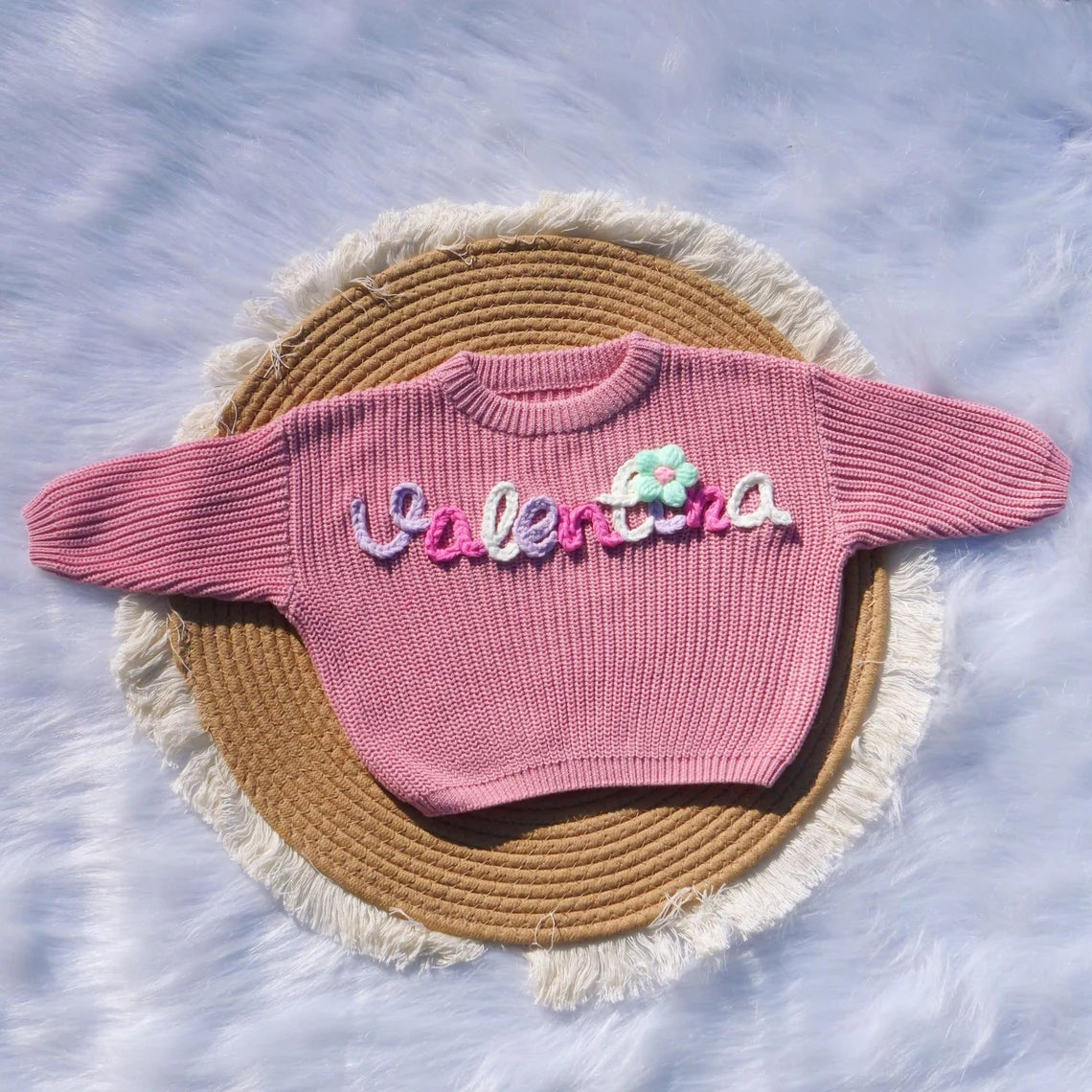 Personalized Hand Embroidered Baby Name Sweaters, Knit Sweater Toddler, Baby Shower Gift, Birthday Gift For Baby Girl Boy