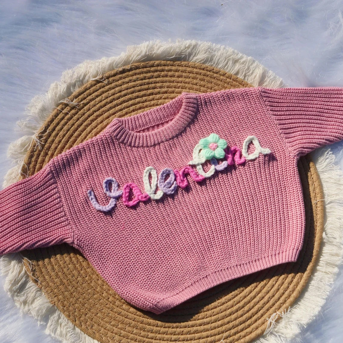 Personalized Hand Embroidered Baby Name Sweaters, Knit Sweater Toddler, Baby Shower Gift, Birthday Gift For Baby Girl Boy