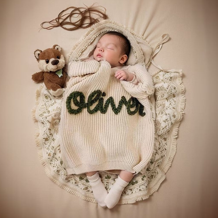 Personalized Hand Embroidered Baby Sweaters, Unique Baby Sweater, Newborn Gift, Birthday Gift For Baby Girl Boy