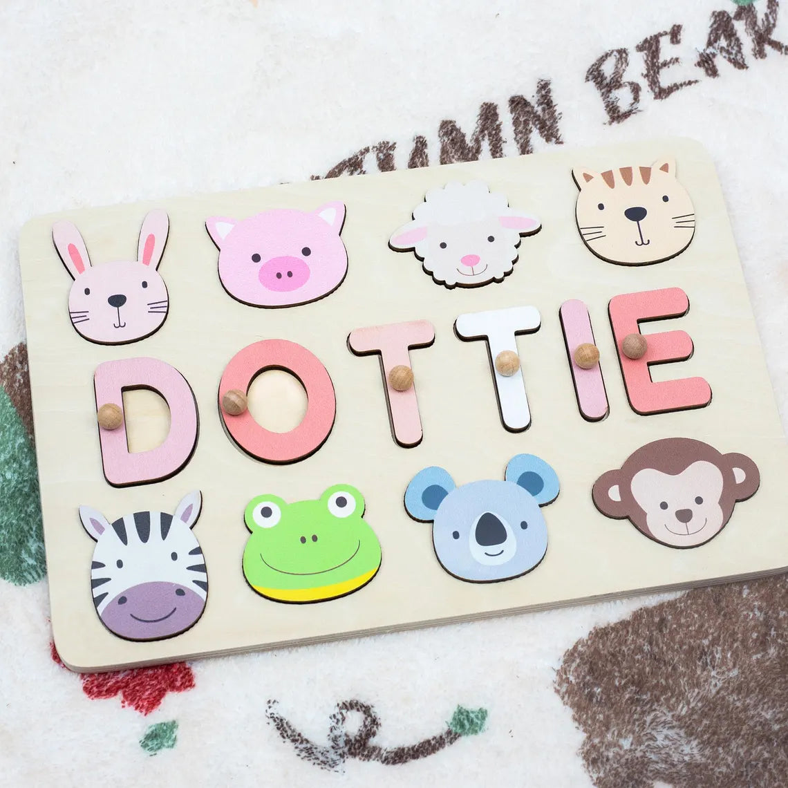 Personalized Jigsaw Name Boards, Birthday Gifts for Kids , Animal Name Puzzles, Children's Day Gifts