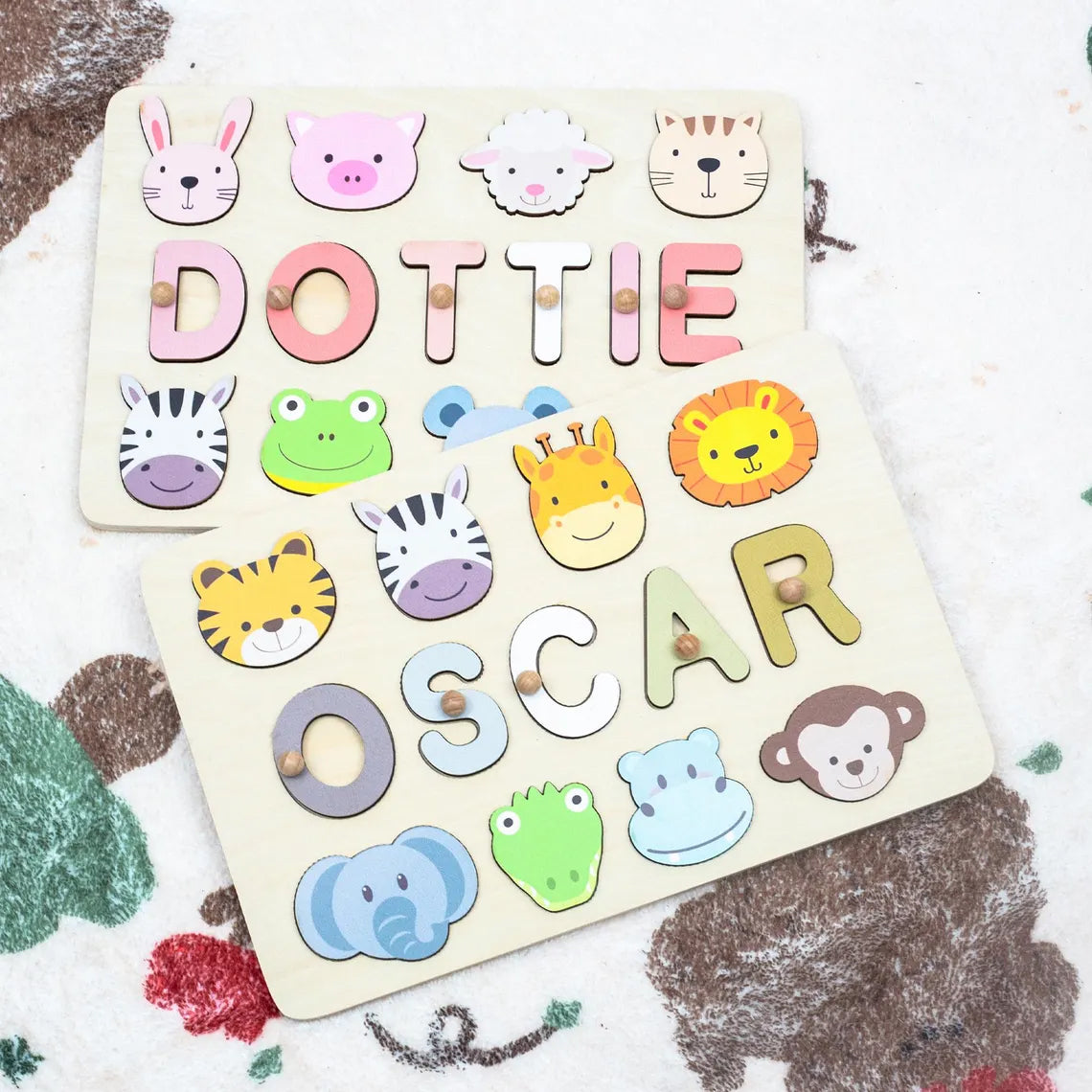 Personalized Jigsaw Name Boards, Birthday Gifts for Kids , Animal Name Puzzles, Children's Day Gifts