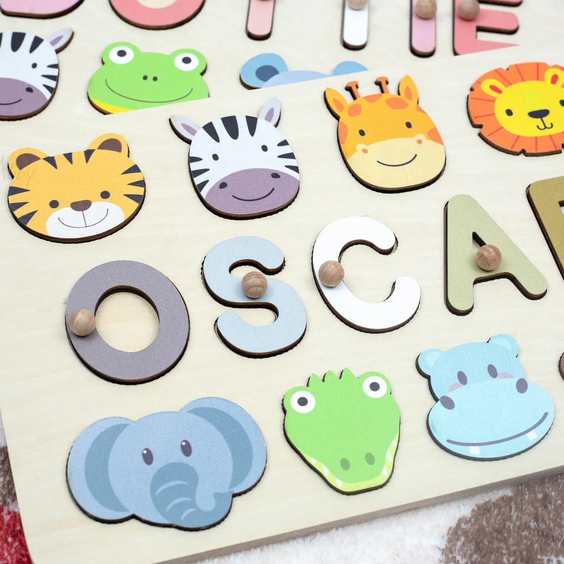 Personalized Jigsaw Name Boards, Birthday Gifts for Kids , Animal Name Puzzles, Children's Day Gifts