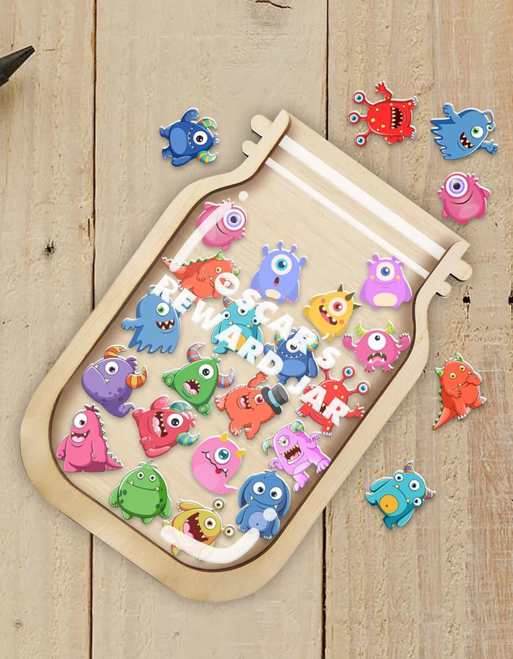 Personalized Monster Tokens Reward Jar, Teacher Jar Gift, Back To School Gift