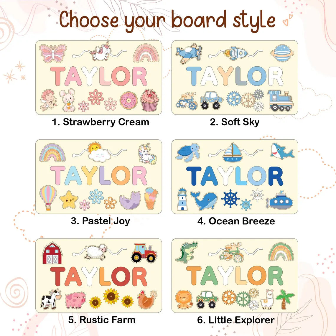 Personalized Montessori Busy Board Sensory Puzzle Toy For Boys, First Birthday Gifts, Wooden Toys for Baby, Toddler Gift