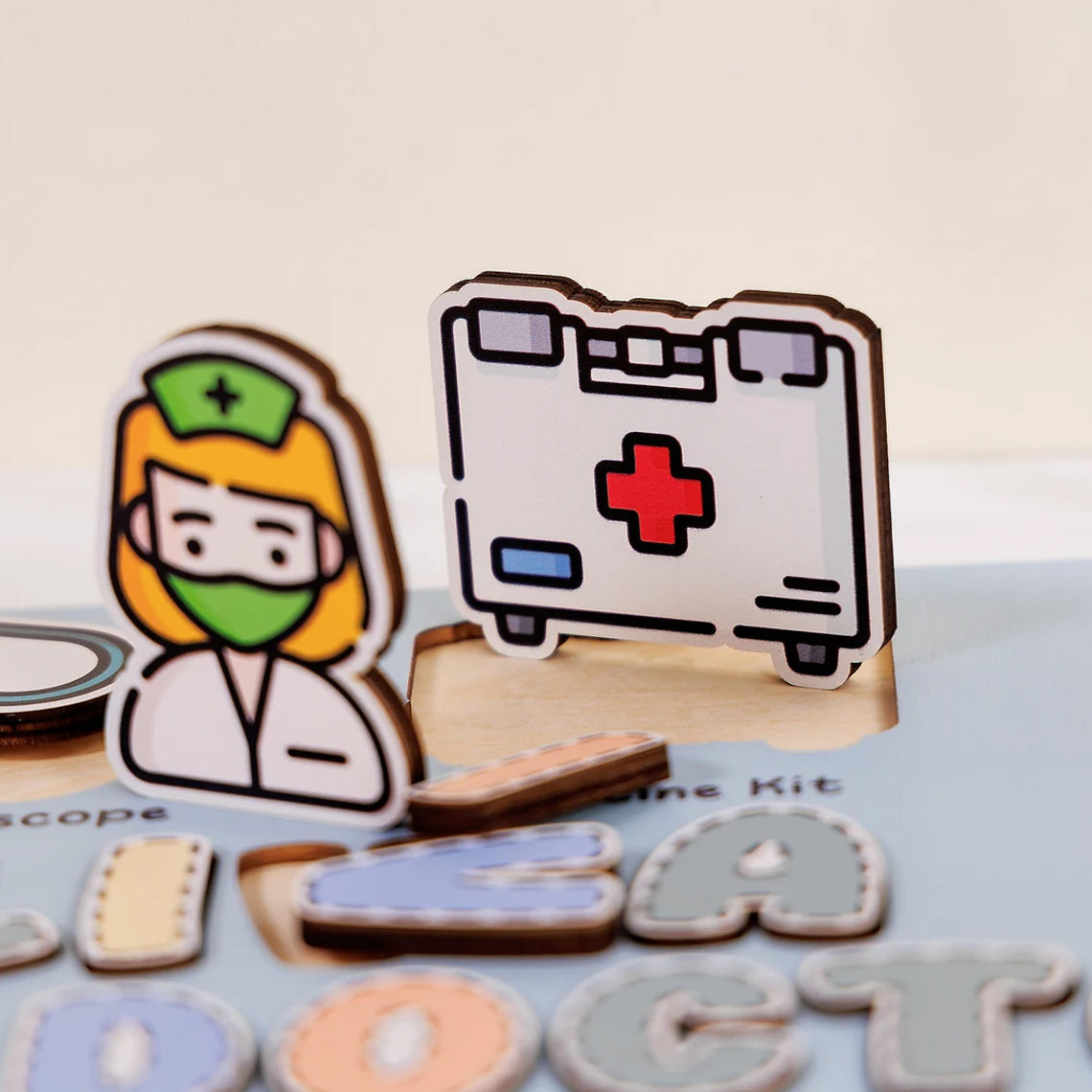 Personalized Name Baby Doctor Wooden Puzzle, Gifts for Kids, Baby Shower, Wooden Toddler Toys