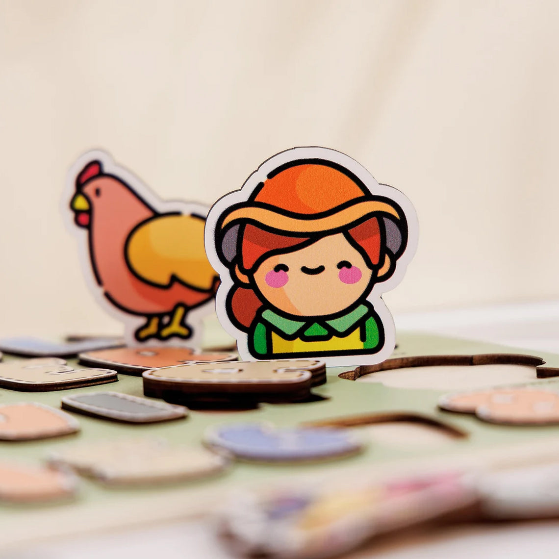 Personalized Name Baby Farmer Wooden Puzzle, Back ToSchool Gifts for Kids, Games First Birthday