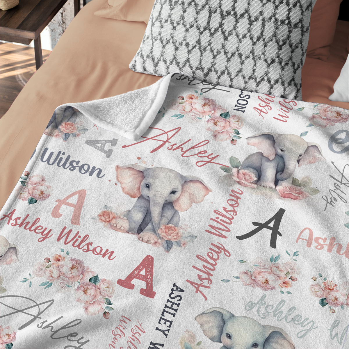 Personalized Name Baby Girl Blanket for NewborToddler Nursery Bed Blankets Stroller Crib Shower Gifts, Super Soft Plush Fleece