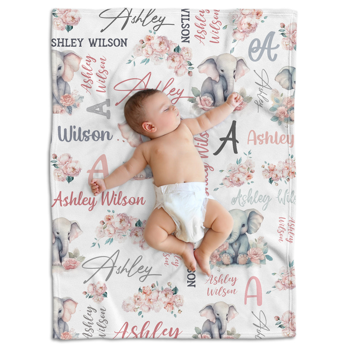 Personalized Name Baby Girl Blanket for NewborToddler Nursery Bed Blankets Stroller Crib Shower Gifts, Super Soft Plush Fleece