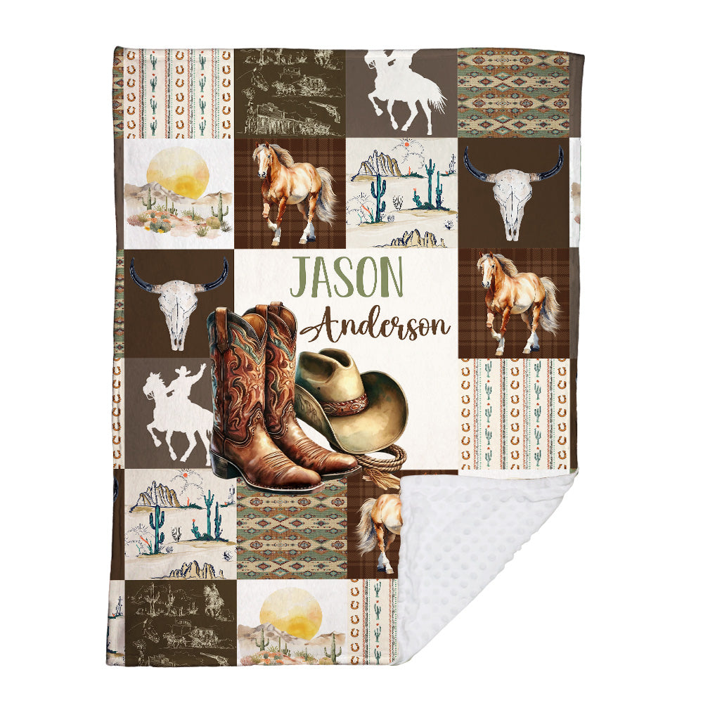 Personalized Name Minky Baby Blankets For Baby, Blanket Double Layer with Dotted Backing for Infant Toddler Crib, Gift For Baby
