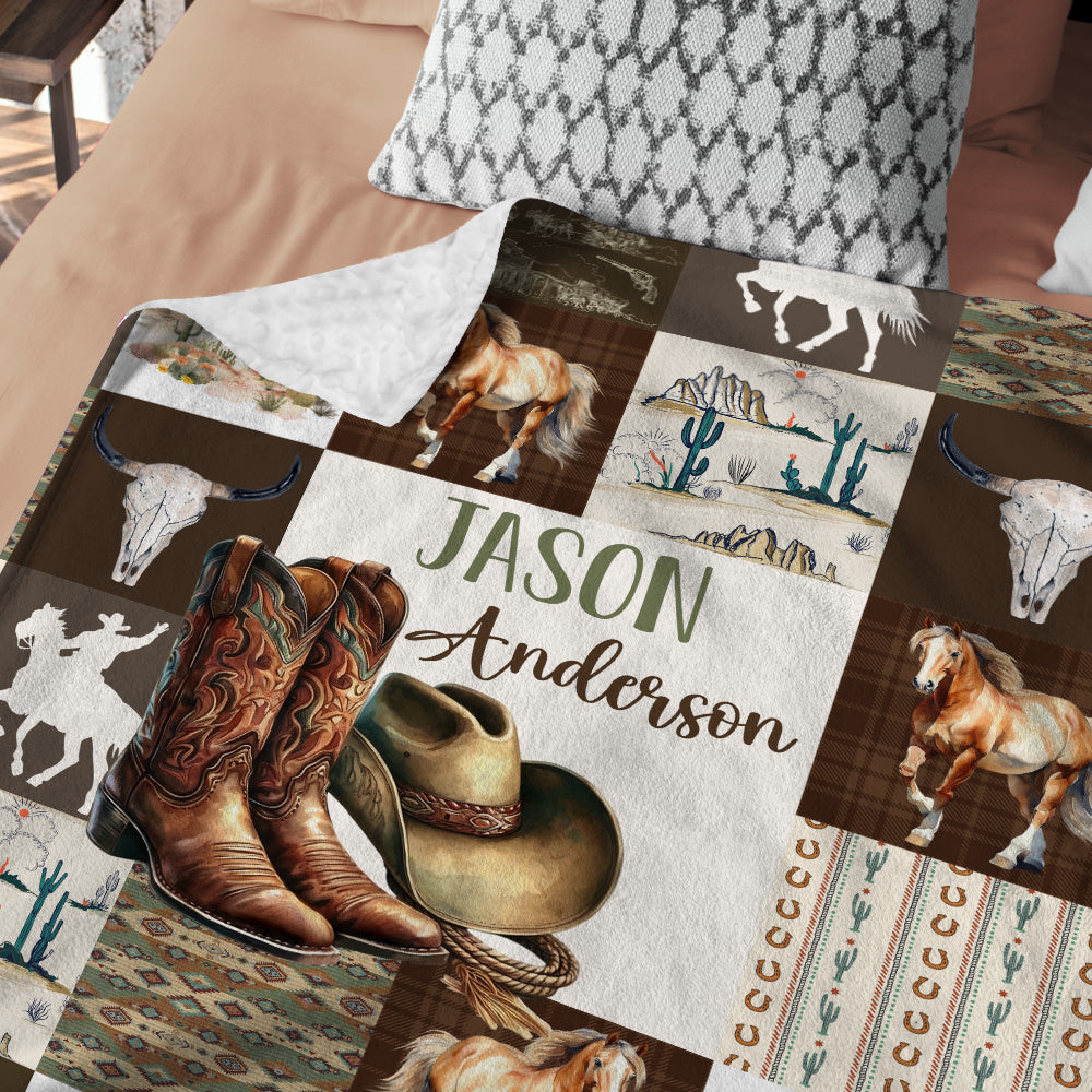 Personalized Name Minky Baby Blankets For Baby, Blanket Double Layer with Dotted Backing for Infant Toddler Crib, Gift For Baby