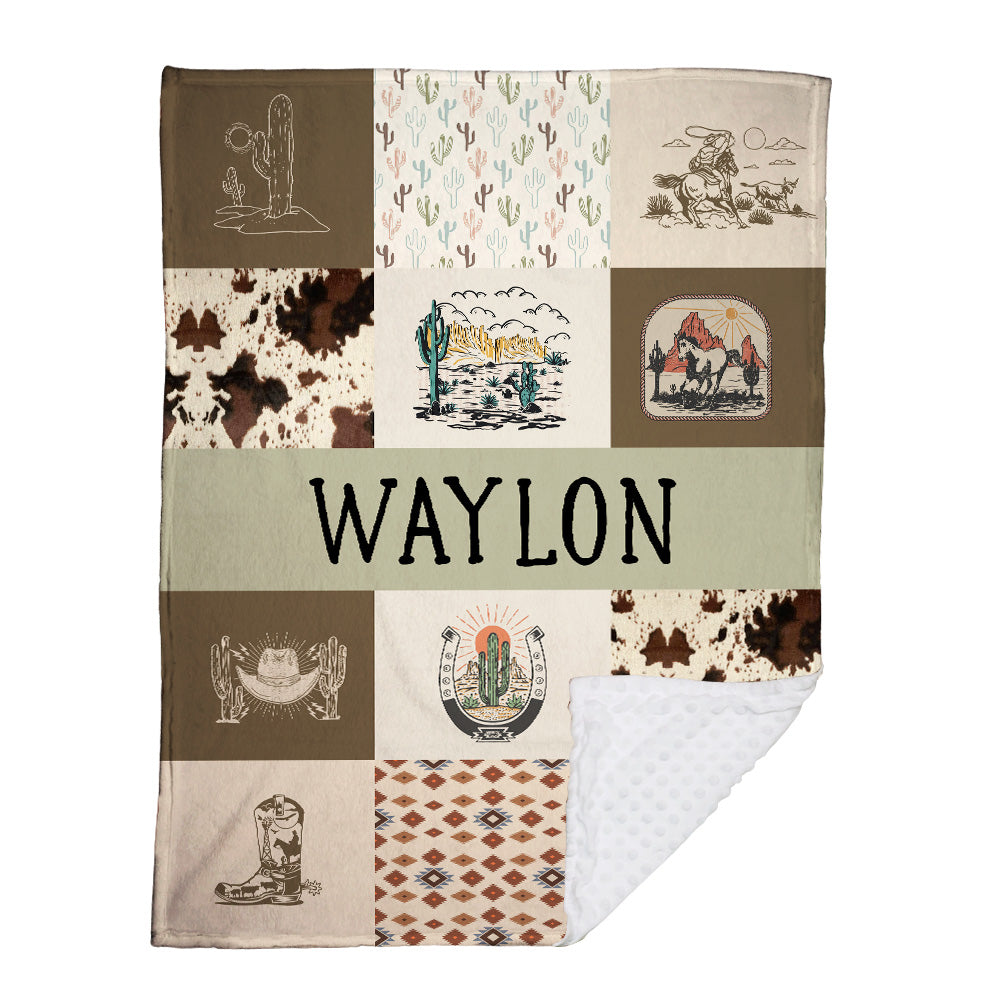 Personalized Name Minky Baby Blankets, Minky Blanket Double Layer with Dotted Backing for Infant Toddler Crib, Gift For Baby