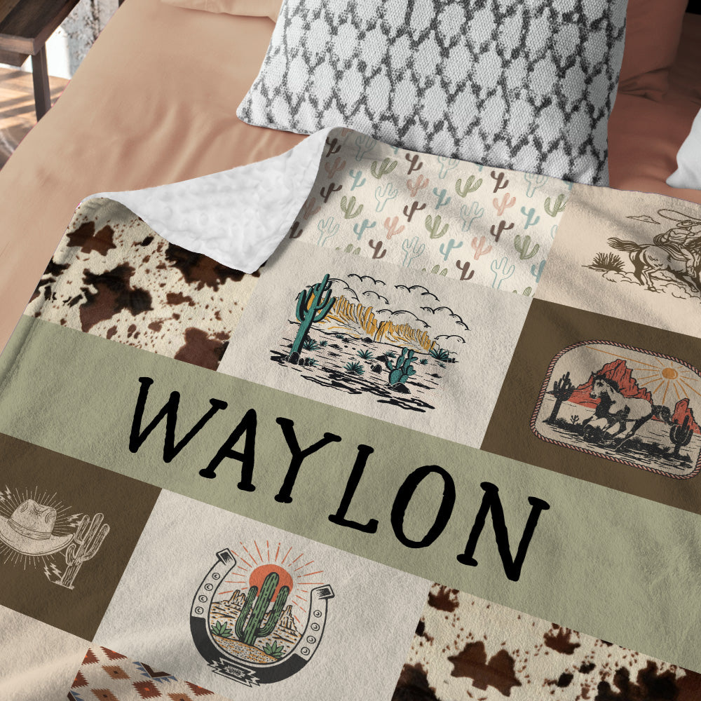 Personalized Name Minky Baby Blankets, Minky Blanket Double Layer with Dotted Backing for Infant Toddler Crib, Gift For Baby