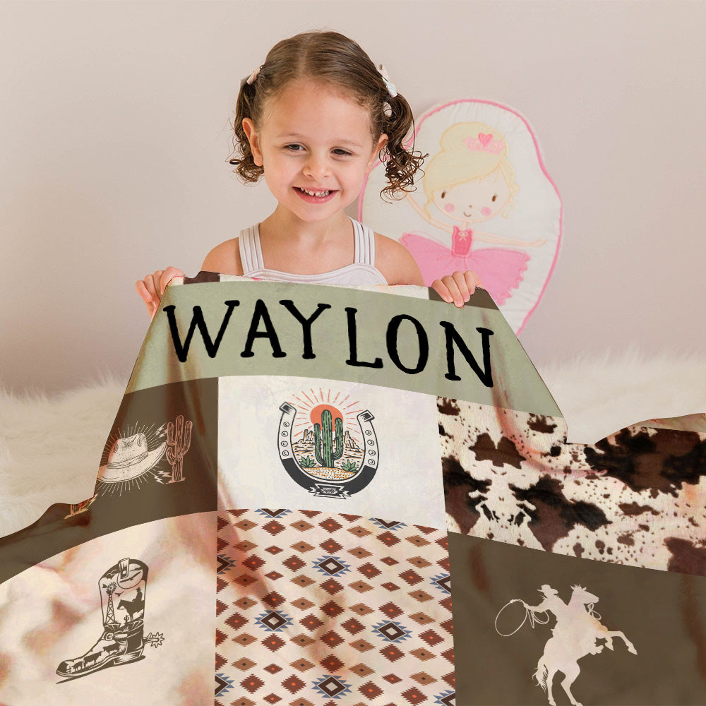 Personalized Name Minky Baby Blankets, Minky Blanket Double Layer with Dotted Backing for Infant Toddler Crib, Gift For Baby
