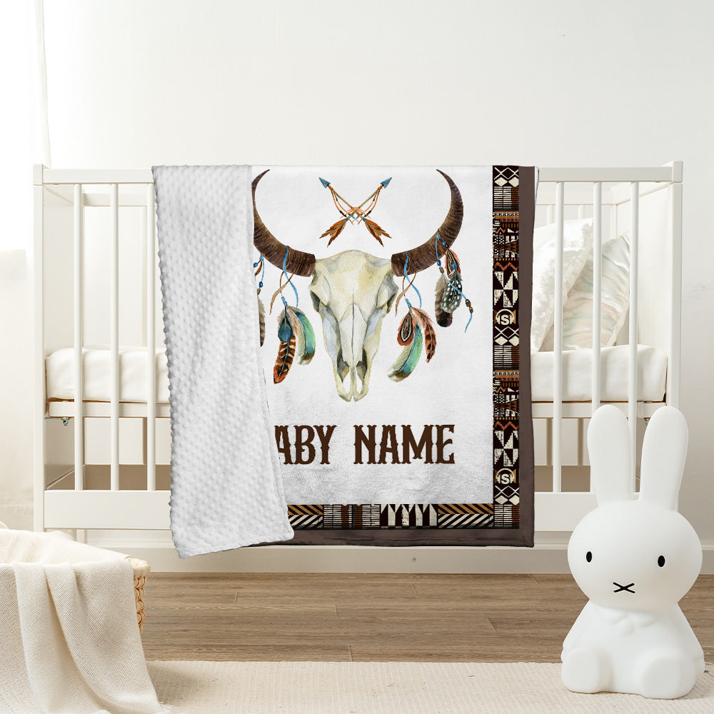 Personalized Name Minky Baby Blankets, Minky Blanket Double Layer with Dotted Backing for Infant Toddler Crib, Gift For Kids