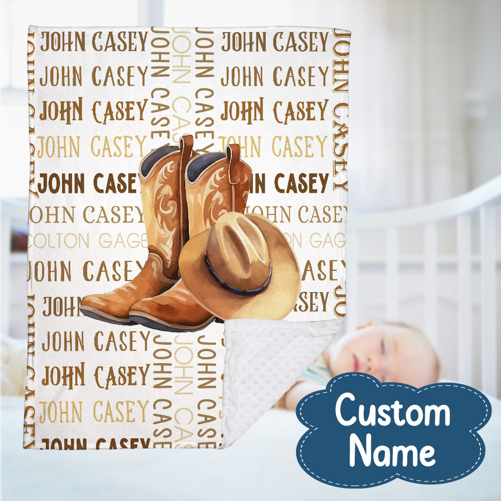 Personalized Name Minky Baby Blankets for Baby, Minky Blanket Double Layer with Dotted Backing for Infant Toddler, Gift For Baby