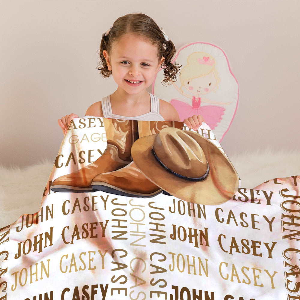 Personalized Name Minky Baby Blankets for Baby, Minky Blanket Double Layer with Dotted Backing for Infant Toddler, Gift For Baby