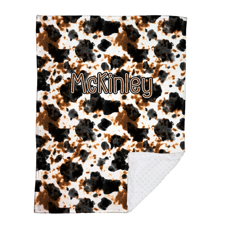 Personalized Name Minky Baby Blankets for Baby, Western Baby Stuff, Soft Plush Receiving Minky Blanket Double Layer with Dotted Backing for Infant Toddler Crib, Gift For Kids