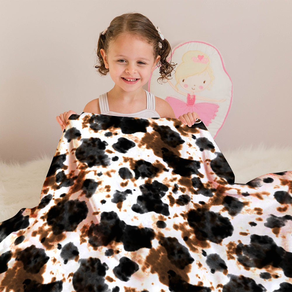 Personalized Name Minky Baby Blankets for Baby, Western Baby Stuff, Soft Plush Receiving Minky Blanket Double Layer with Dotted Backing for Infant Toddler Crib, Gift For Kids