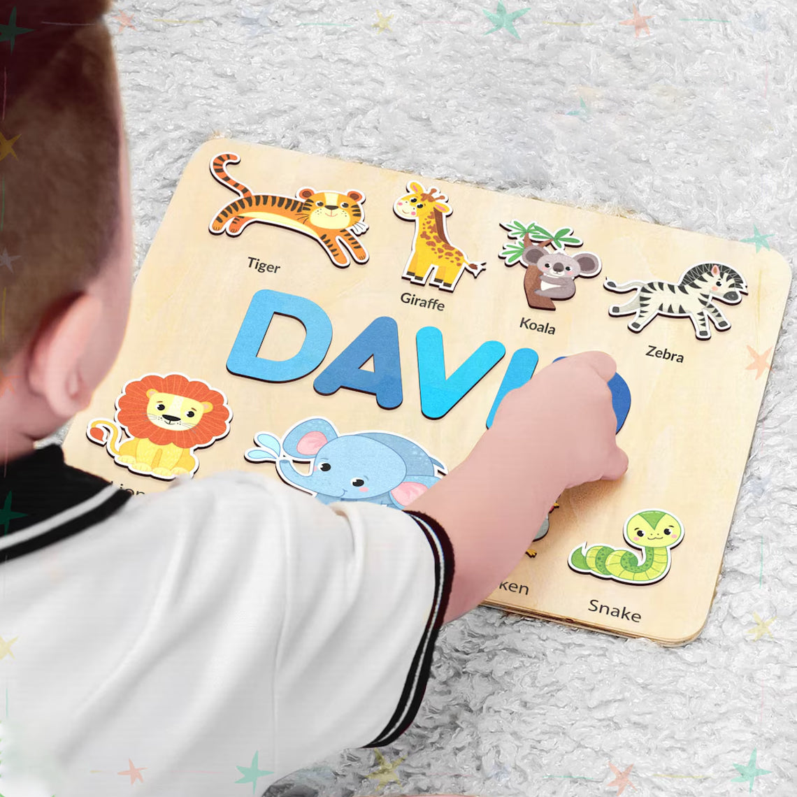 Personalized Name Puzzle, 1 Year Old Girl For Girl And Boys, Unique Baby Gift