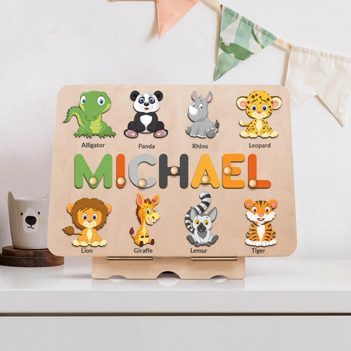 Personalized Name Puzzle With Pegs, 1 Year Old Gift, Best Baby Gift