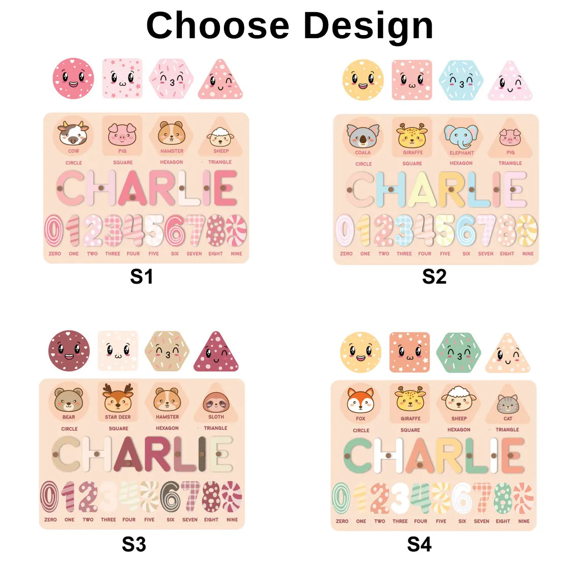 Personalized Name Puzzle With Shapes And Numbers, One year old Gifts