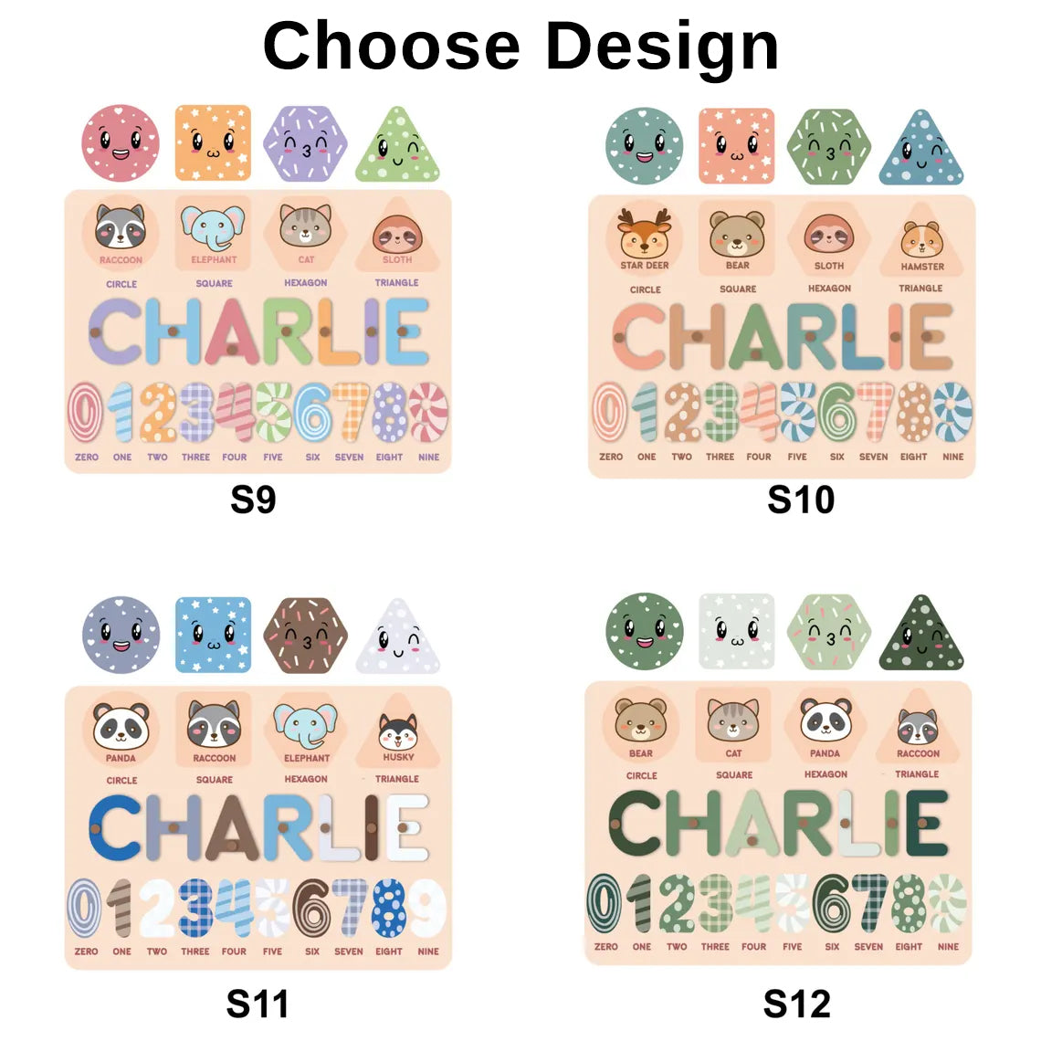 Personalized Name Puzzle With Shapes And Numbers, One year old Gifts