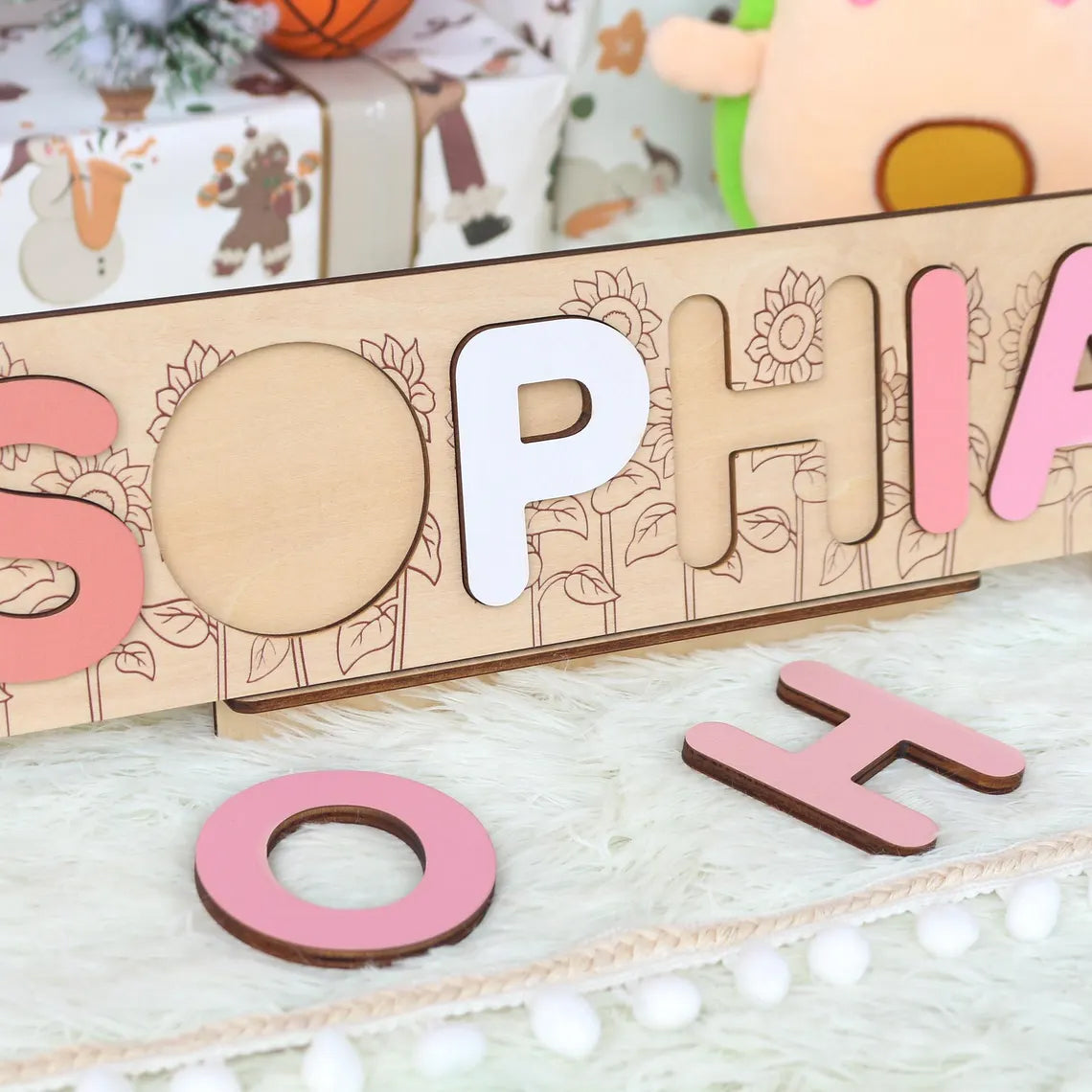 Personalized Name Puzzle  for Baby, Baby Name Name Puzzle, First Birthday Gifts, Wooden Toys for Baby, Toddler Gift
