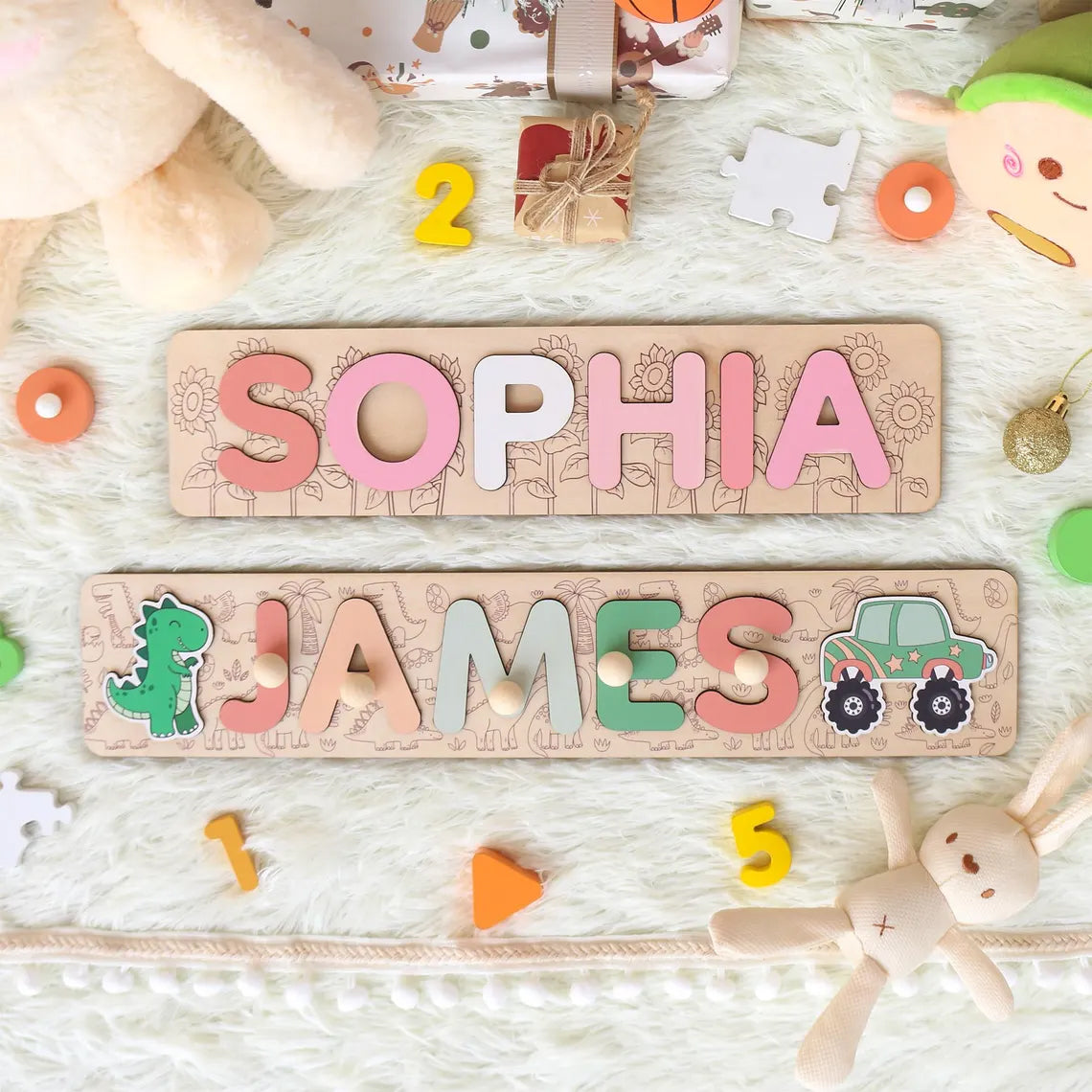 Personalized Name Puzzle  for Baby, Baby Name Name Puzzle, First Birthday Gifts, Wooden Toys for Baby, Toddler Gift