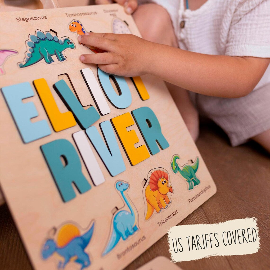 Personalized Ocean Animal Name Puzzle Montessori Learning Toy, Custom Gifts for Kids, Wooden Toys for Baby, Toddler Gift