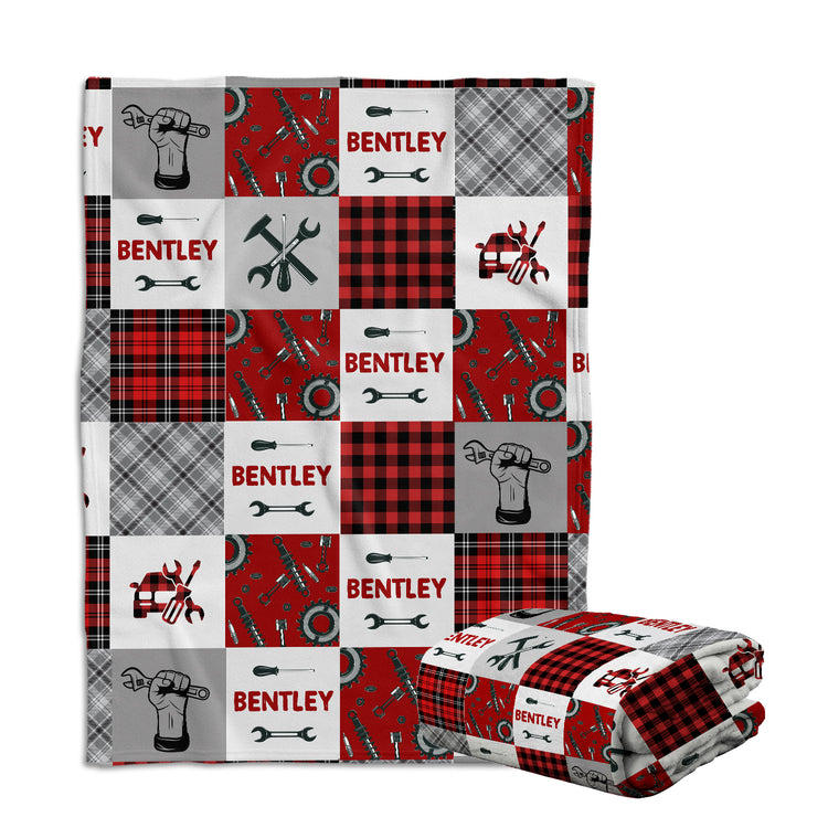 Personalized Red Plush Baby Blankets for Boys & Girls - Custom Name Swaddle Blanket for Newborns & Toddlers