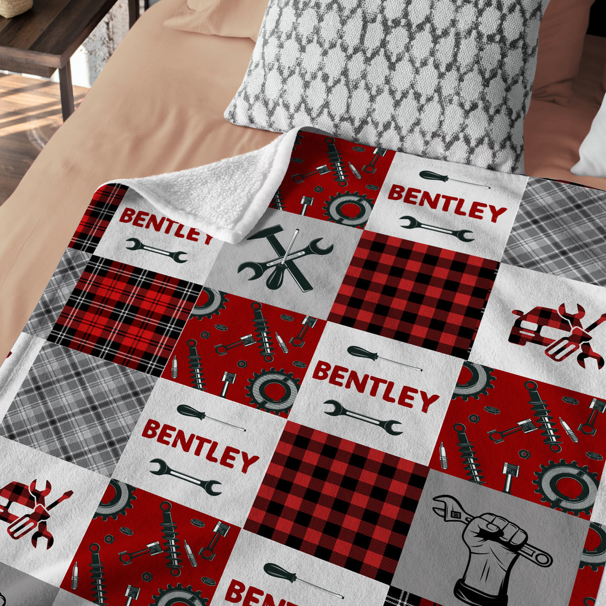 Personalized Red Plush Baby Blankets for Boys & Girls - Custom Name Swaddle Blanket for Newborns & Toddlers