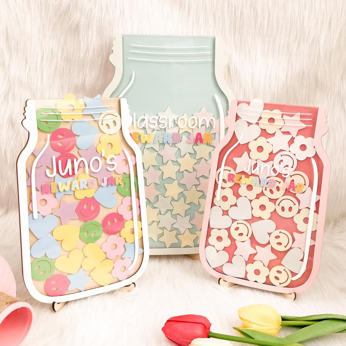 Personalized Reward Jar with Tokens Classroom, Teacher Star Jar Chore Chart, Back To School Gift