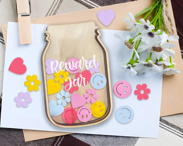 Personalized Stars Reward Jar for Kids, Token Jar System, Back To School Gift