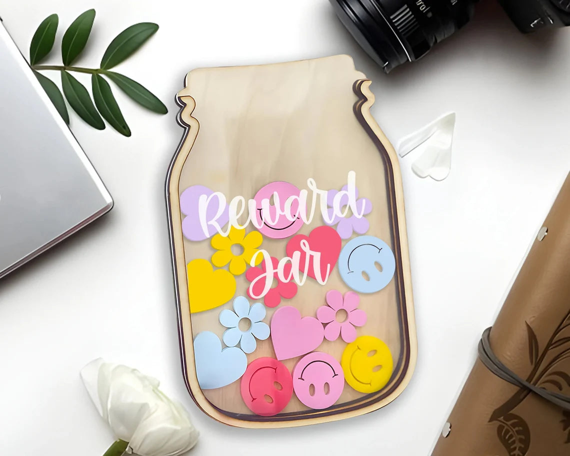 Personalized Stars Reward Jar for Kids, Token Jar System, Back To School Gift