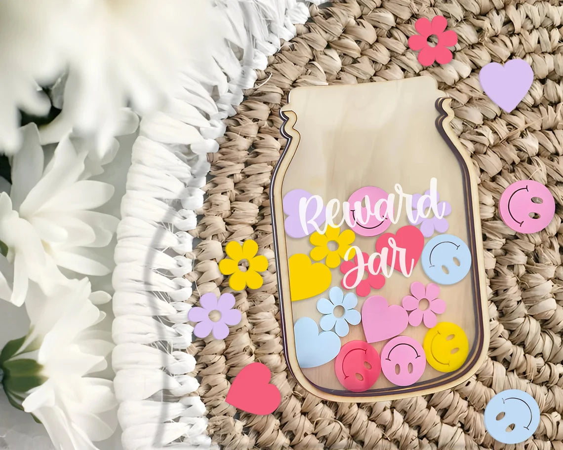 Personalized Stars Reward Jar for Kids, Token Jar System, Back To School Gift