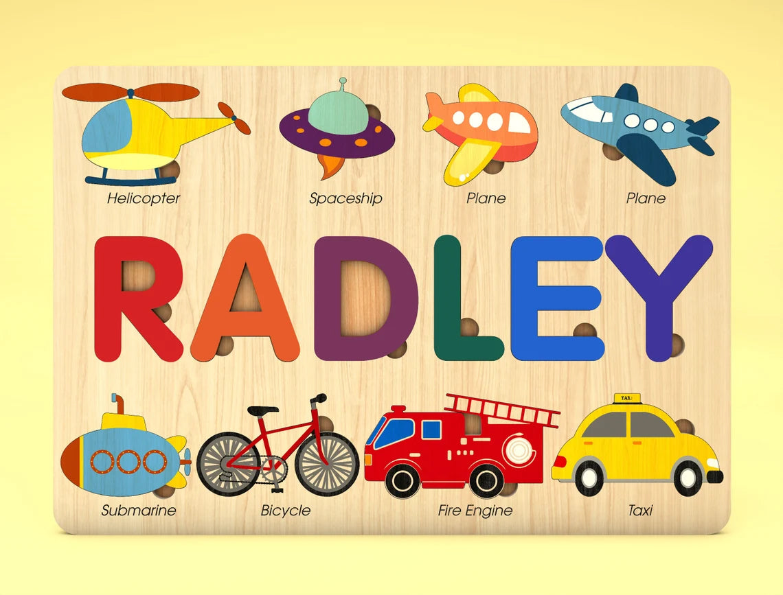 Personalized Transportation Puzzle, Back To School Gift For Kids
