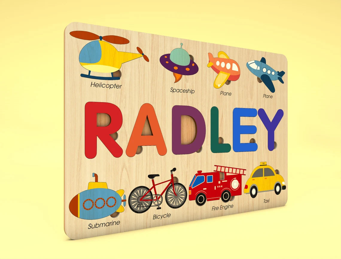 Personalized Transportation Puzzle, Back To School Gift For Kids