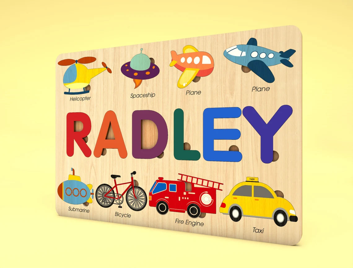 Personalized Transportation Puzzle, Back To School Gift For Kids