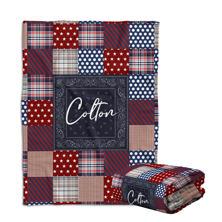 Personalized Western Baby Blankets for Boys, Western Pattern Blankets, Custom Baby Blankets Name Fleece Blankets for Newborn Infant