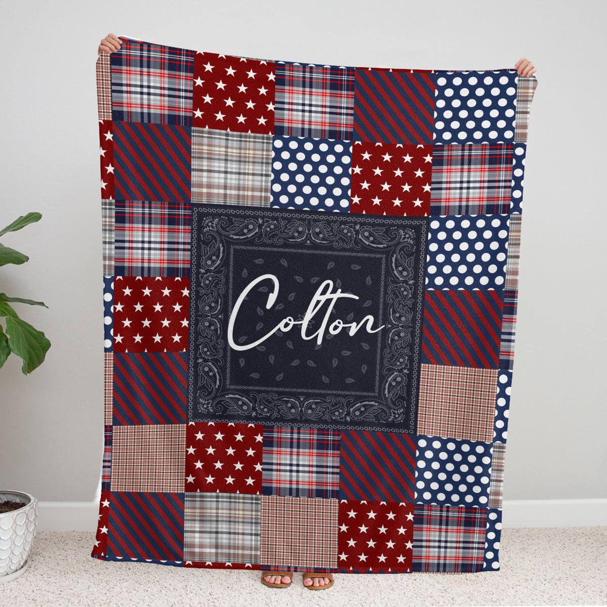 Personalized Western Baby Blankets for Boys, Western Pattern Blankets, Custom Baby Blankets Name Fleece Blankets for Newborn Infant