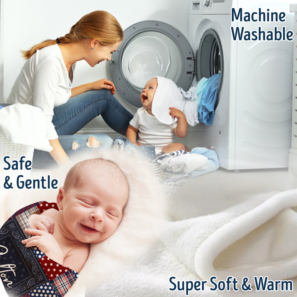 Personalized Western Baby Blankets for Boys, Western Pattern Blankets, Custom Baby Blankets Name Fleece Blankets for Newborn Infant