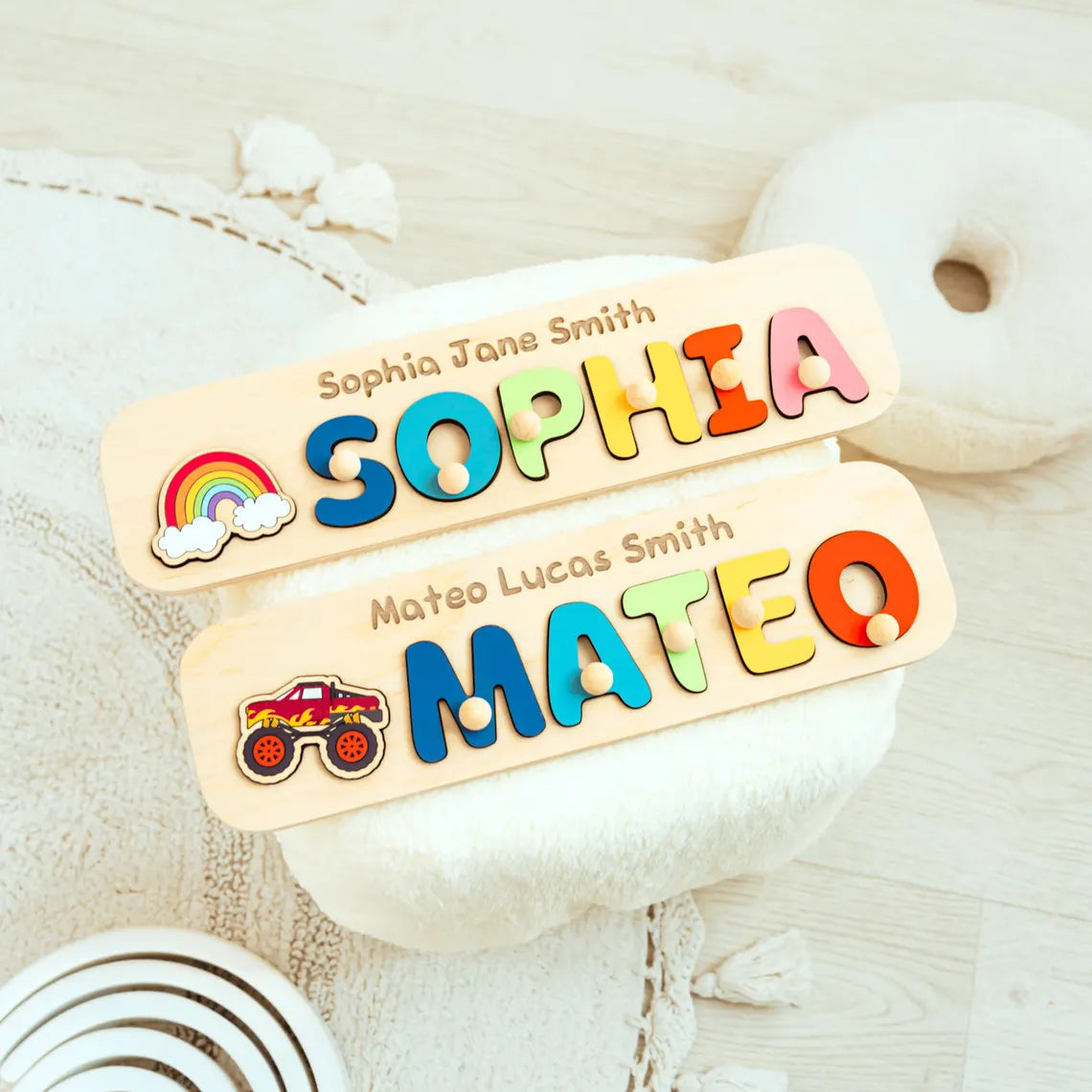 Personalized Wooden Full Name Puzzle For Toddlers - Must Have 1st Birthday, Custom Gifts for Kids, Wooden Toys for Baby, Toddler Gift