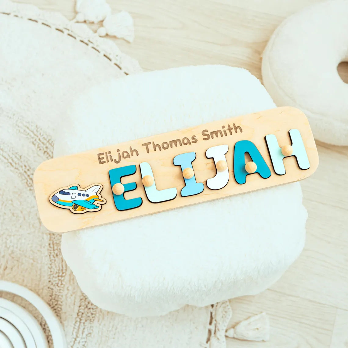 Personalized Wooden Full Name Puzzle For Toddlers - Must Have 1st Birthday, Custom Gifts for Kids, Wooden Toys for Baby, Toddler Gift