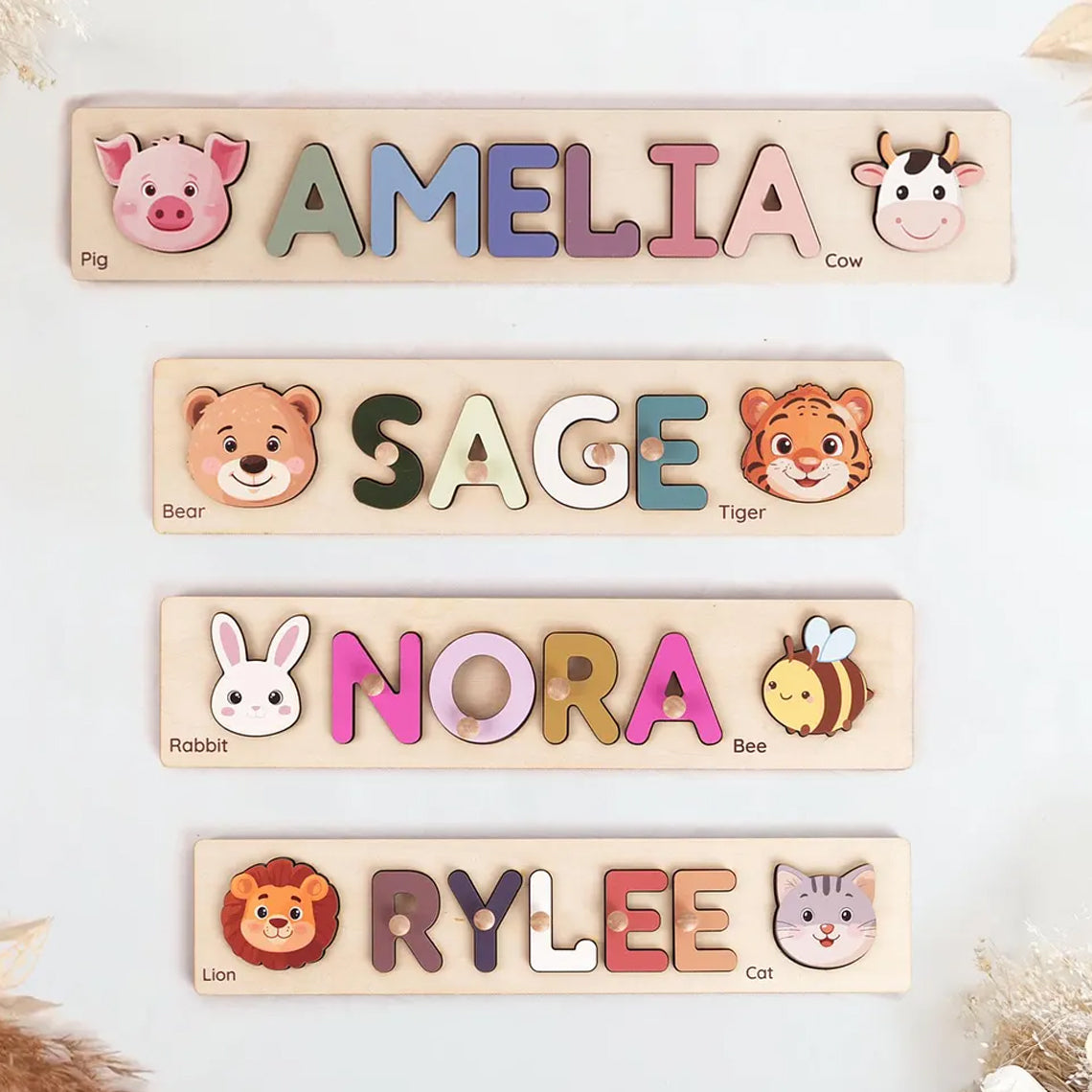 Personalized Wooden Name Puzzle For Kids, Montessori Toys For Toddlers, 1st Birthday Gift