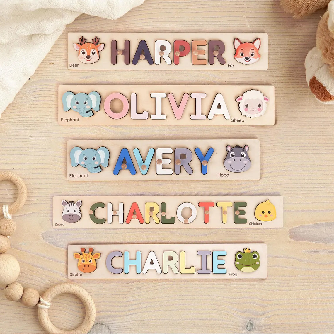 Personalized Wooden Name Puzzle For Kids, Montessori Toys For Toddlers, 1st Birthday Gift