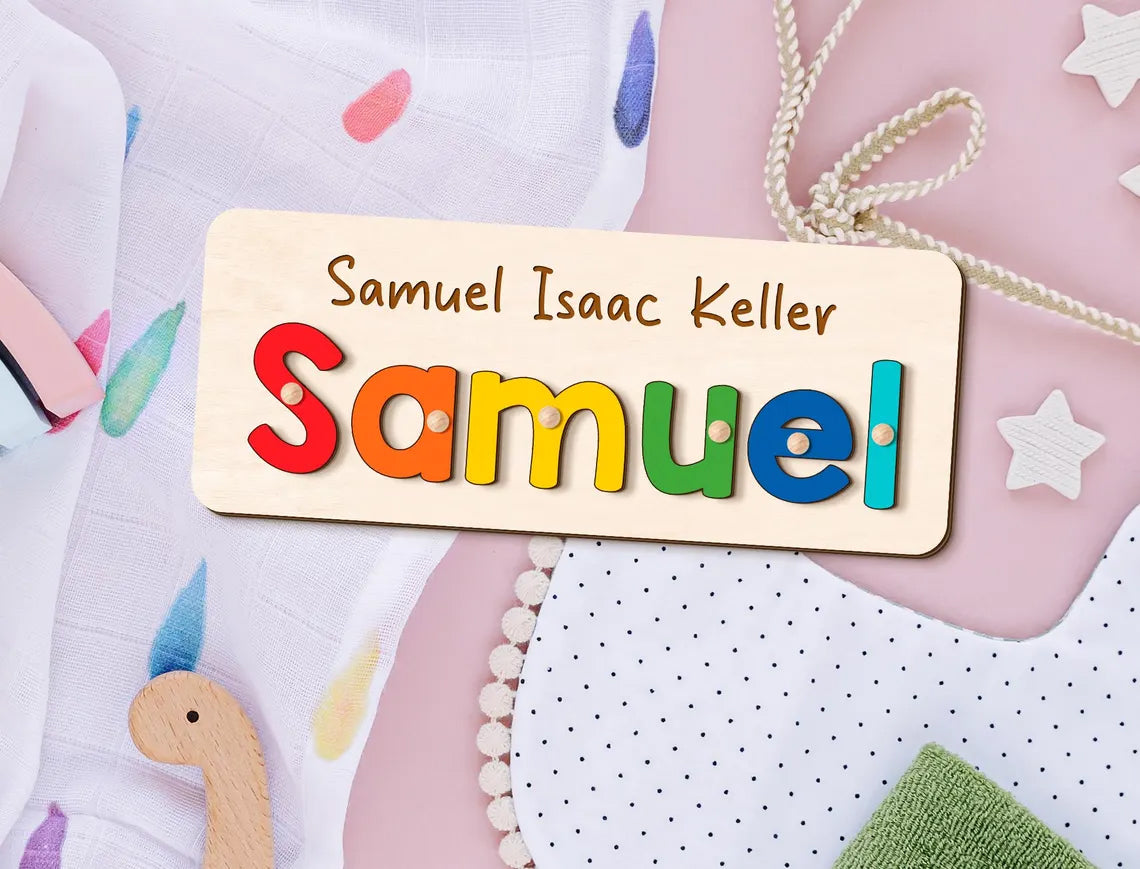 Personalized Wooden Name Puzzle for Kids, Baby Name Name Puzzle, First Birthday Gifts, Wooden Toys for Baby, Toddler Gift