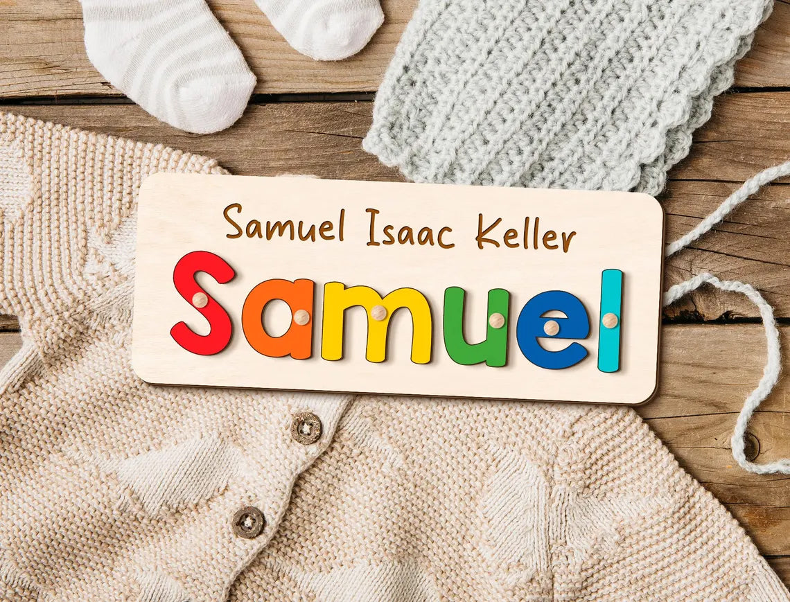Personalized Wooden Name Puzzle for Kids, Baby Name Name Puzzle, First Birthday Gifts, Wooden Toys for Baby, Toddler Gift