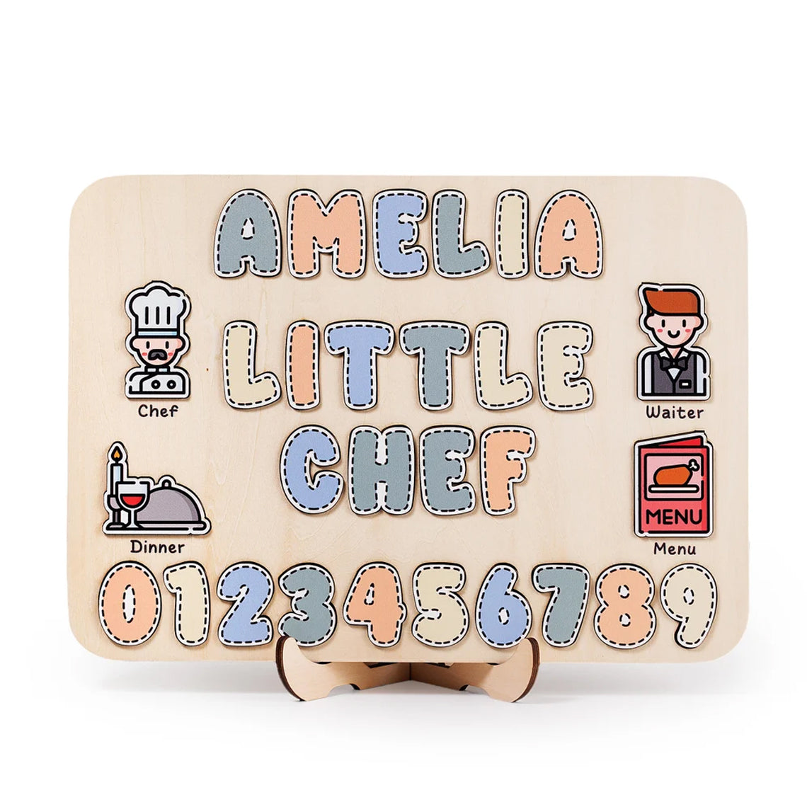 Personalized Wooden Puzzle Cute Baby Chef, Birthday Gift For Kids, Games First Birthday