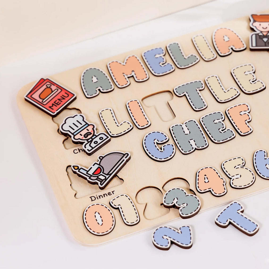 Personalized Wooden Puzzle Cute Baby Chef, Birthday Gift For Kids, Games First Birthday