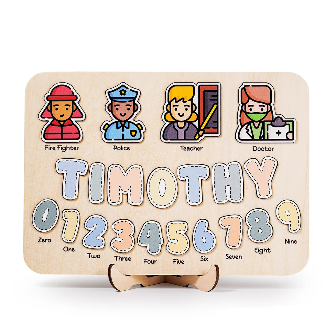 Personalized Wooden Puzzle Cute Baby Future Profession , Birthday Gift For Kids, Wooden Toddler Toys
